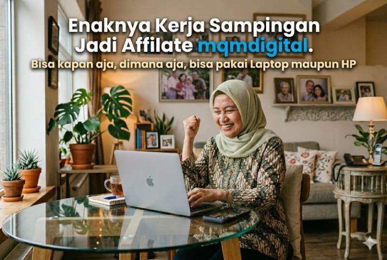 Enaknya Kerja Sampingan jadi Affiliate mqmdigital-pakai Laptop atau HP aj
